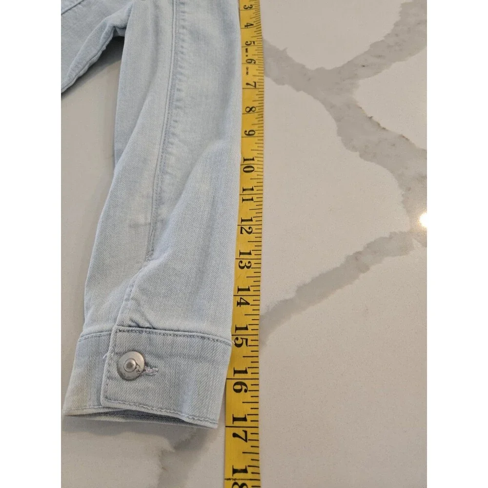 ​Jumping Beans Size 5 Denim Trucker Jacket Kids Girls Light Wash Mermaid Patch